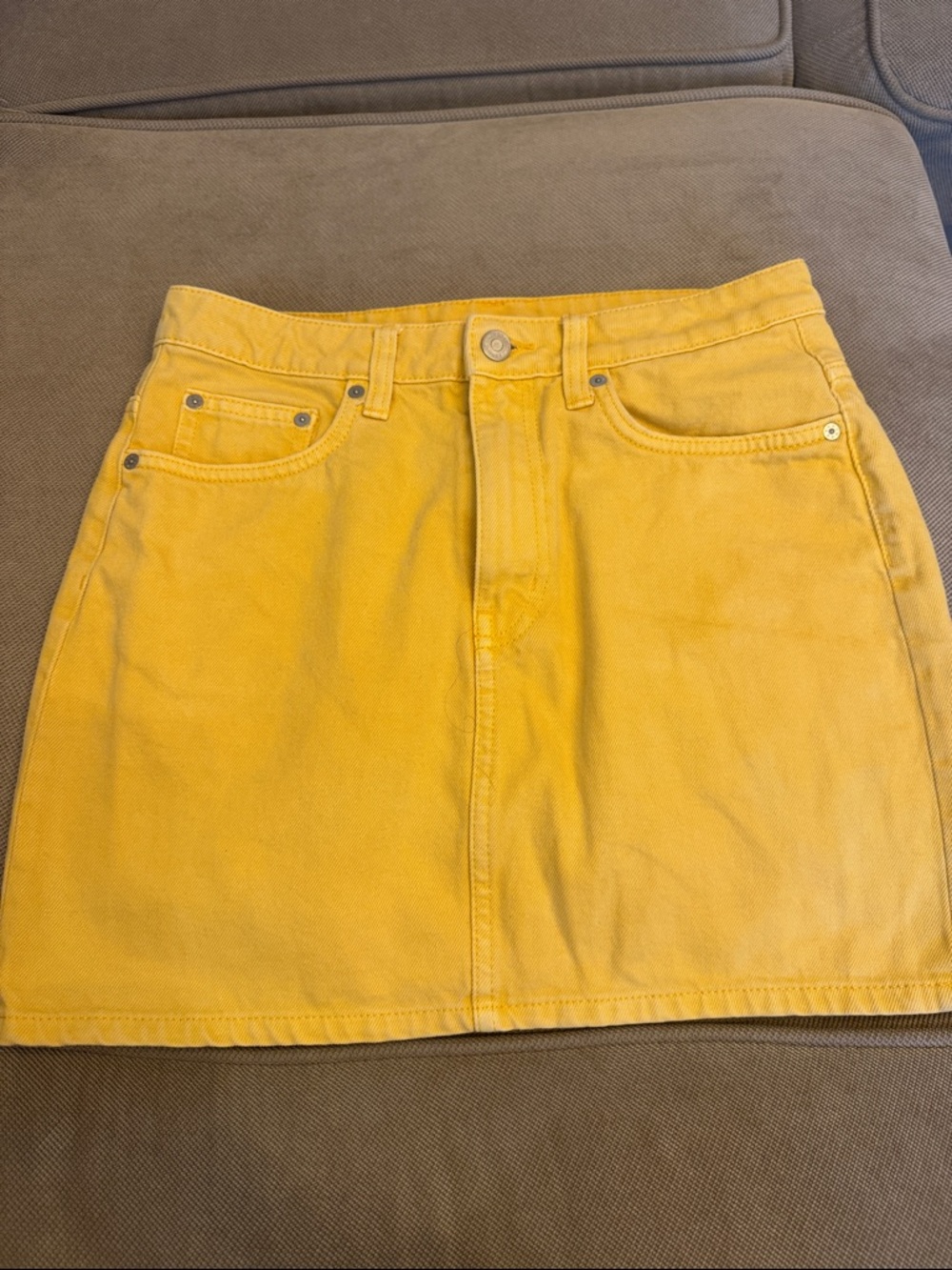 Weekend Wend Yellow Denim Mini Skirt